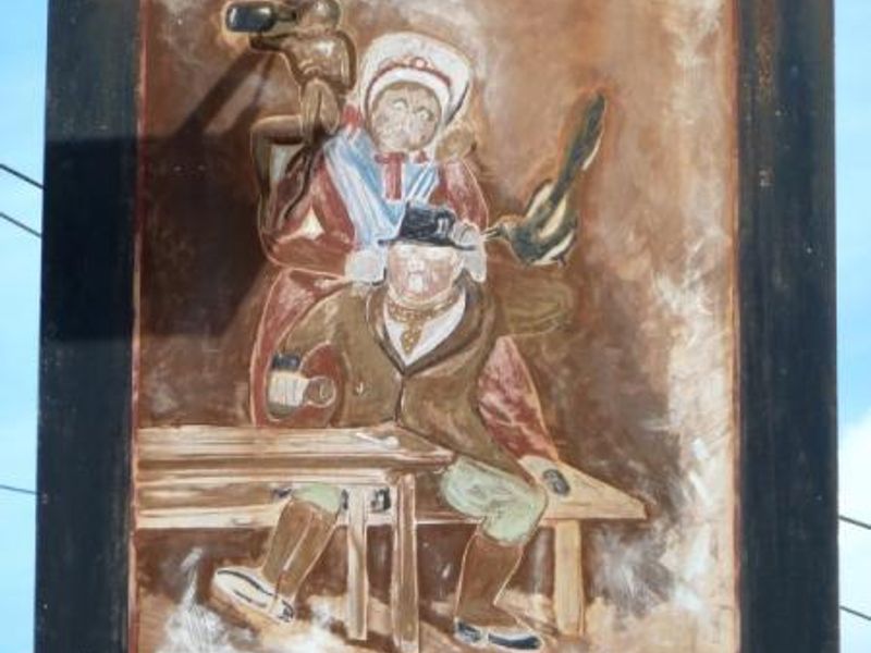 Former pub sign, "The Man Loaded With Mischief". Feb 2013. (Sign). Published on 13-02-2013
