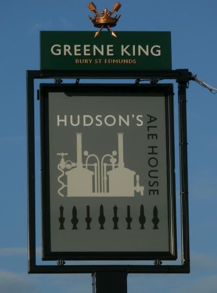 Hudson's Ale House, Trumpingson, sign 2016. (Pub, External, Sign). Published on 08-01-2016