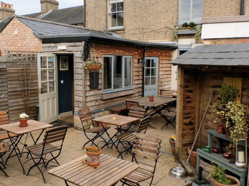 Rear pation garden. Blue Ball, Grantchester. April 2022. (Pub, External, Garden). Published on 15-09-2022 