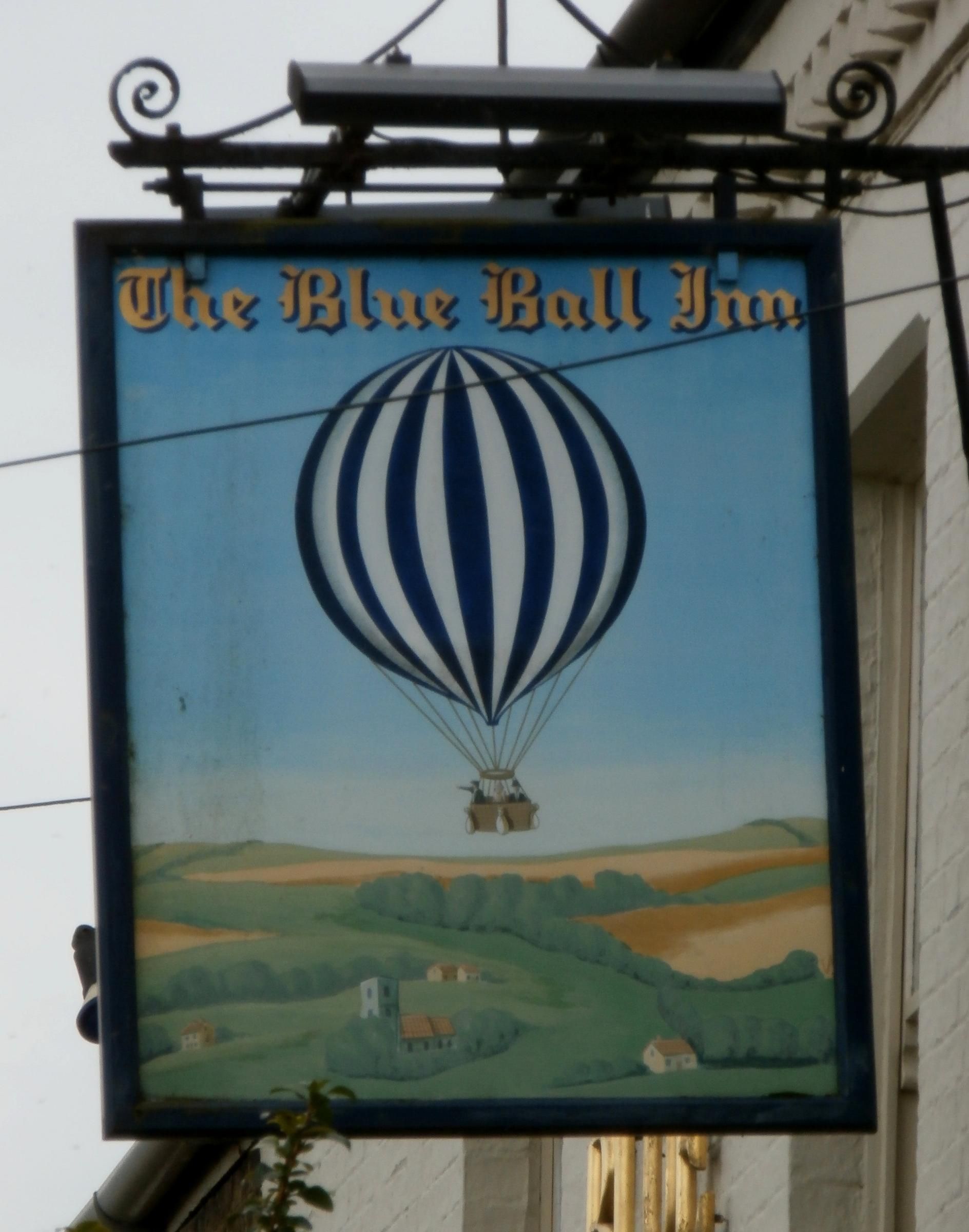 Blue Ball, Grantchester. April 2022. (Pub, External, Sign). Published on 15-09-2022