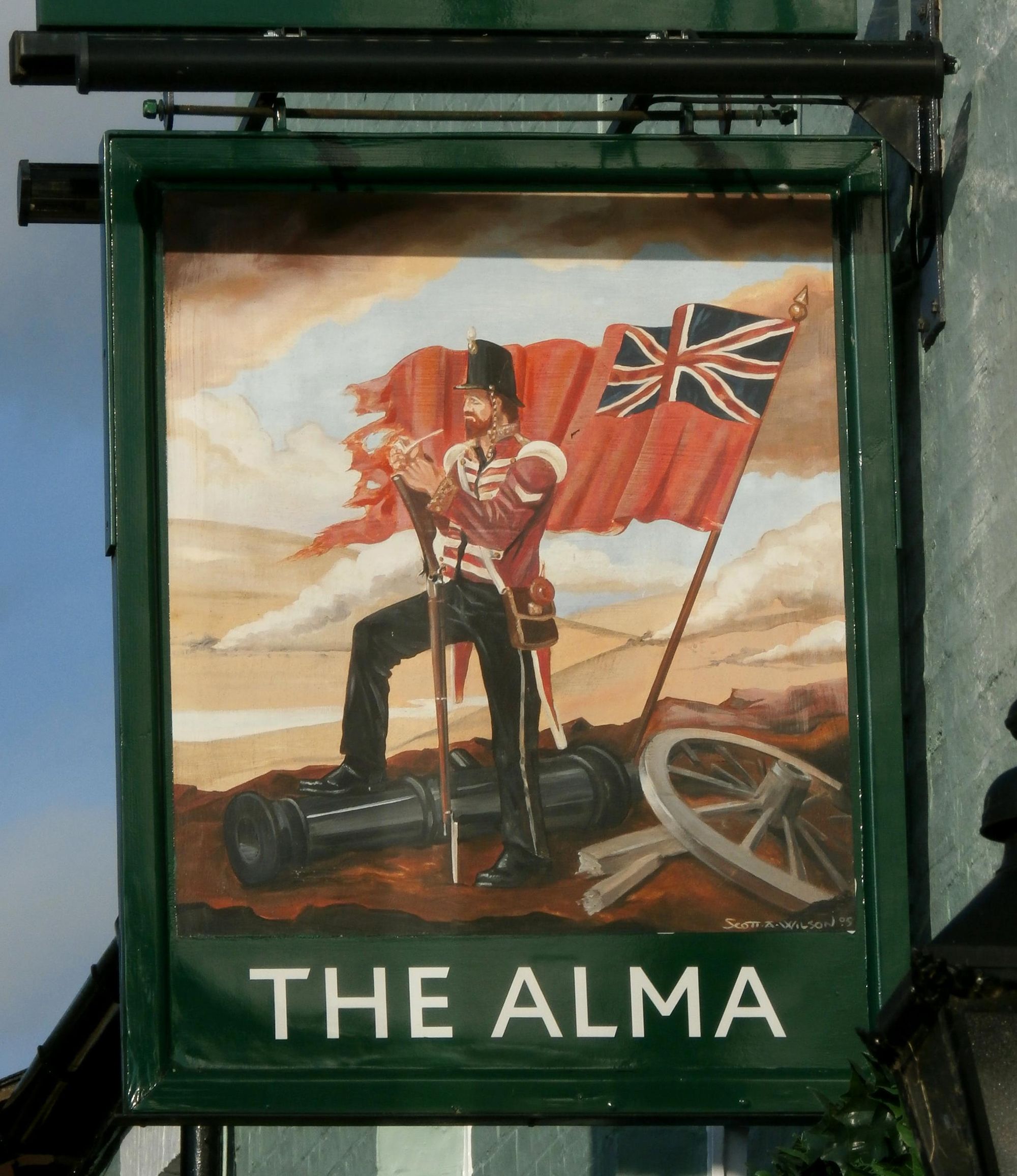 Alma, Cambridge: signboard. (Pub, External, Sign, Key). Published on 11-11-2019