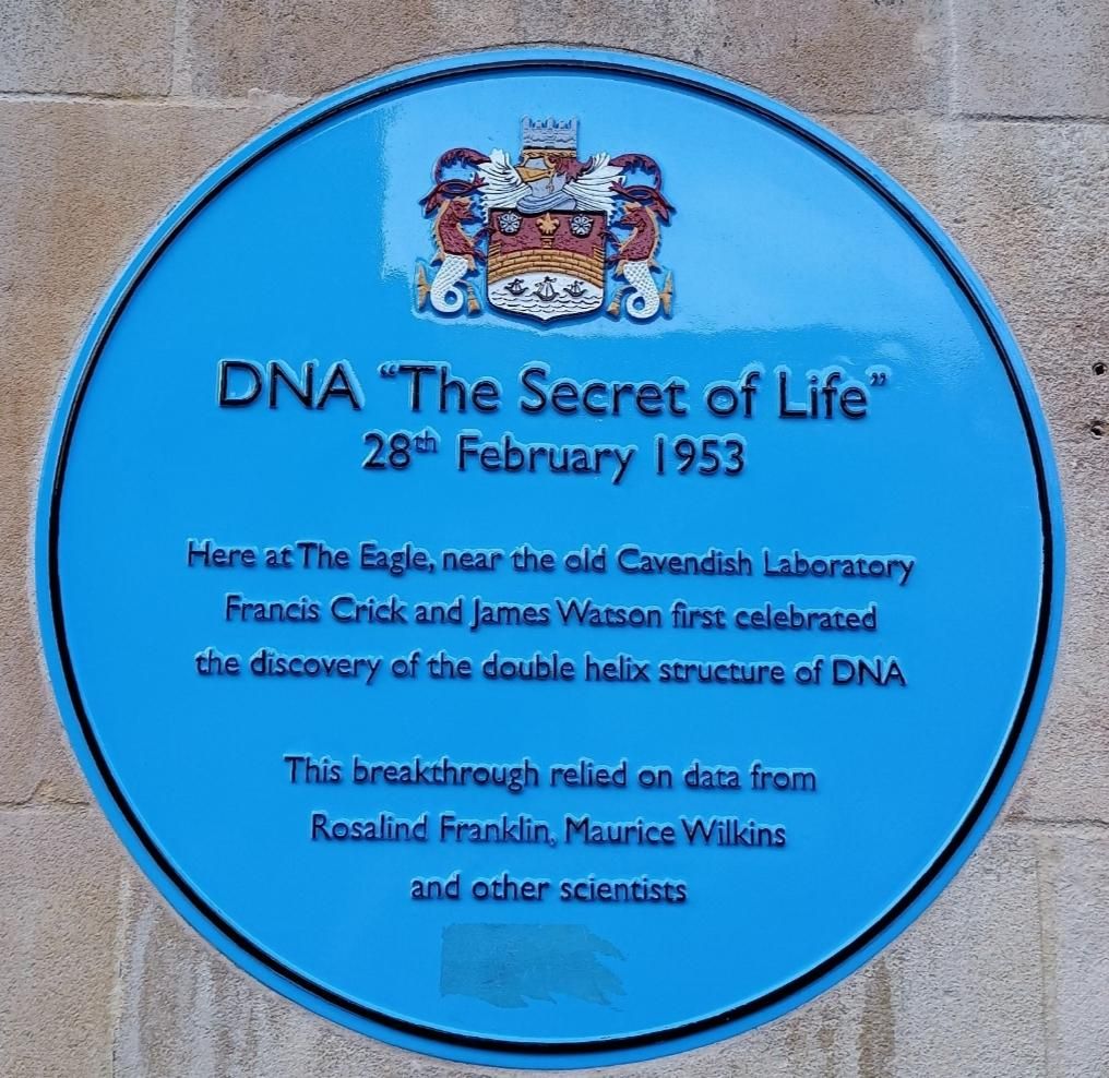 New version of the "Secret of Life" Blue Plaque. January 2025. (External). Published on 27-01-2025