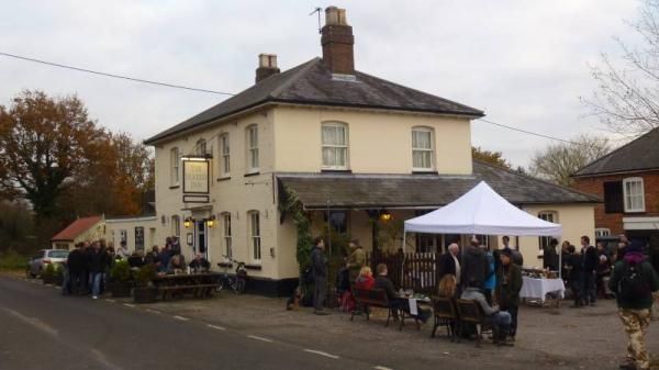 During the Ballards Brewery Charity Walk. (Pub, Festival, External, Sign, Customers). Published on 02-12-2013