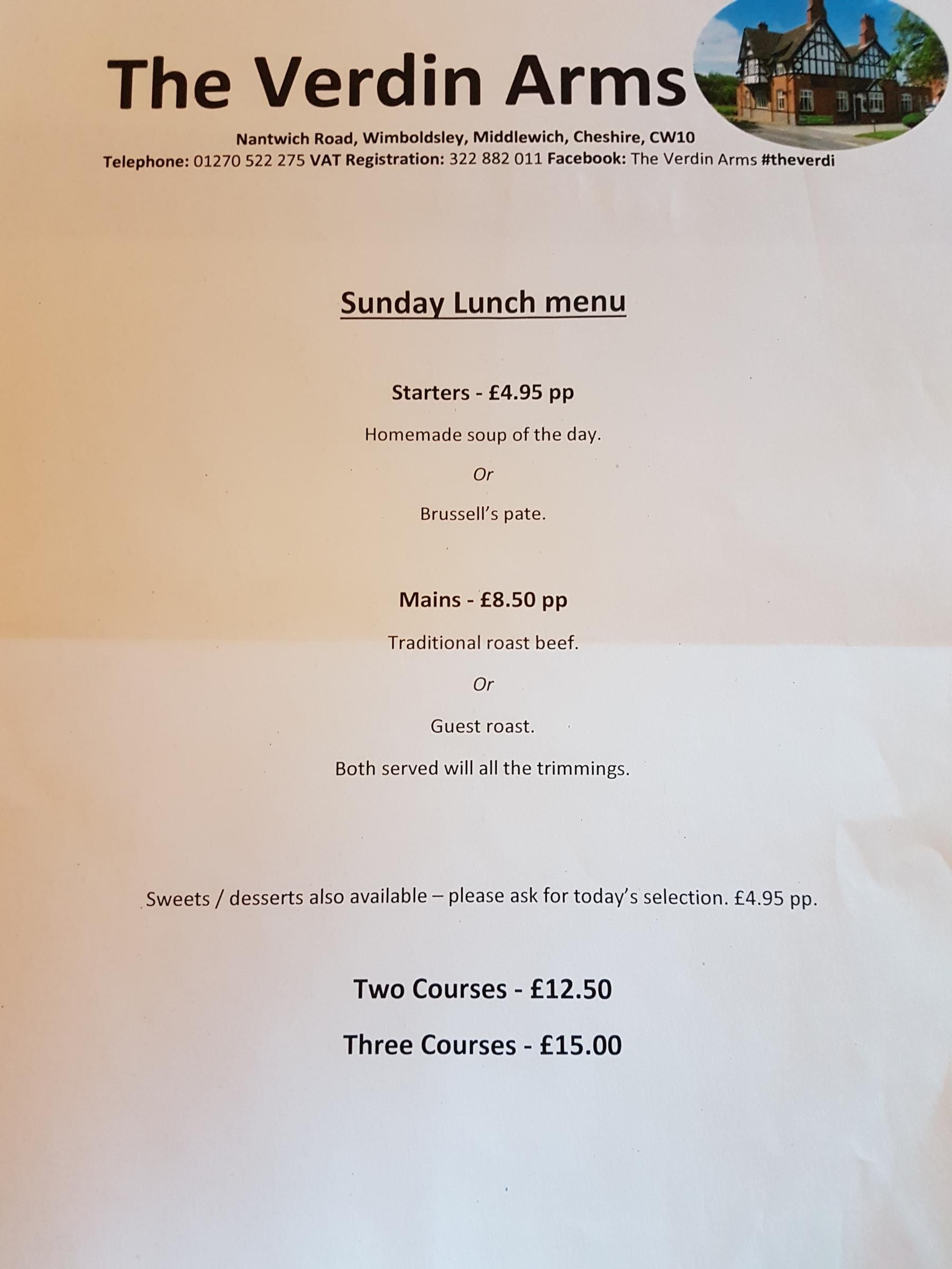 Sunday Roast Menu. Published on 23-12-2019