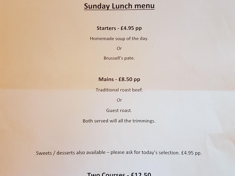 Sunday Roast Menu. Published on 23-12-2019