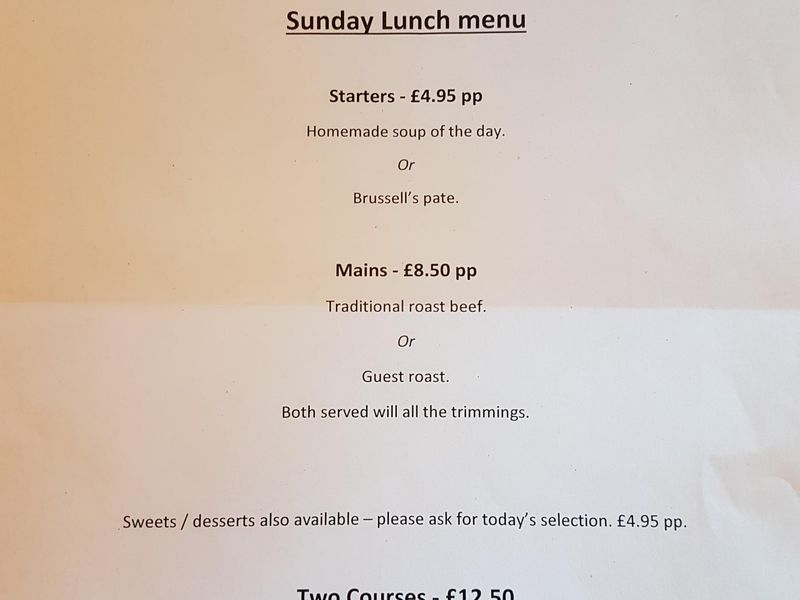 Sunday Roast Menu. Published on 23-12-2019