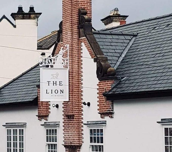 The Lion in Malpas. (Pub, External, Sign, Key). Published on 26-08-2020