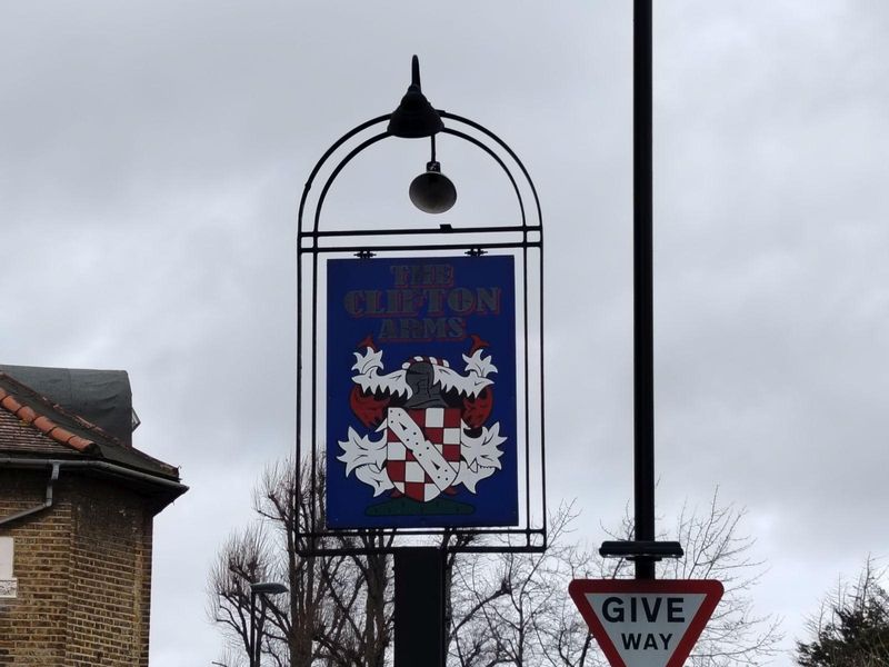 Clifton Arms, South Norwood. (External, Sign). Published on 11-11-2025 
