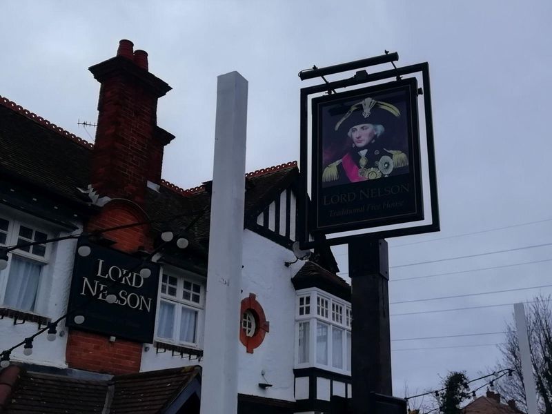 Lord Nelson, North Cheam. (Pub, External, Sign). Published on 08-12-2024 