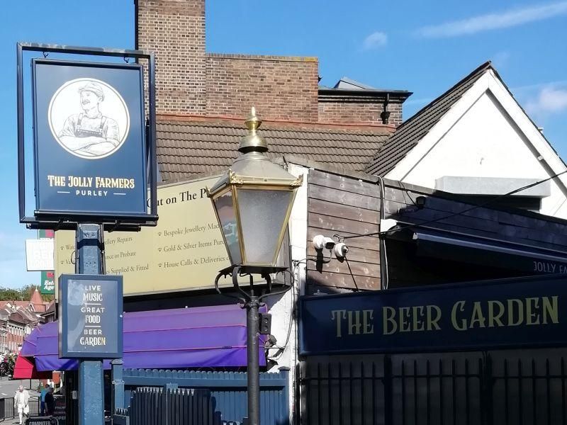 Jolly Farmers, Purley. (Pub, Sign). Published on 07-05-2024