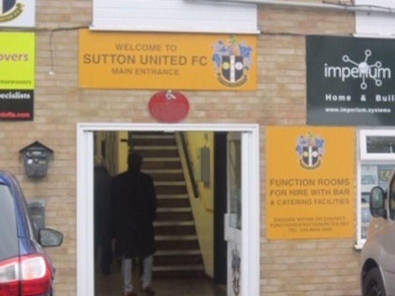 Sutton United Football Club. (Pub, External, Key). Published on 28-10-2019