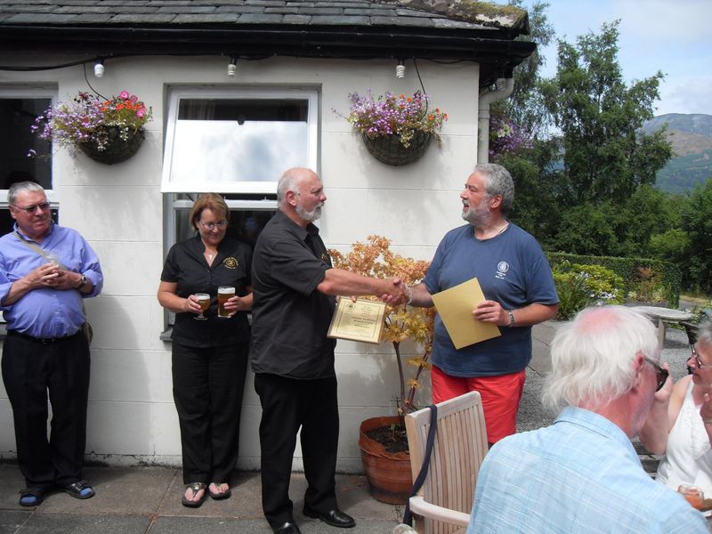 Andy and Liz getting Branch Pub of the Year 2013 award from Step. (Award). Published on 01-01-1970 