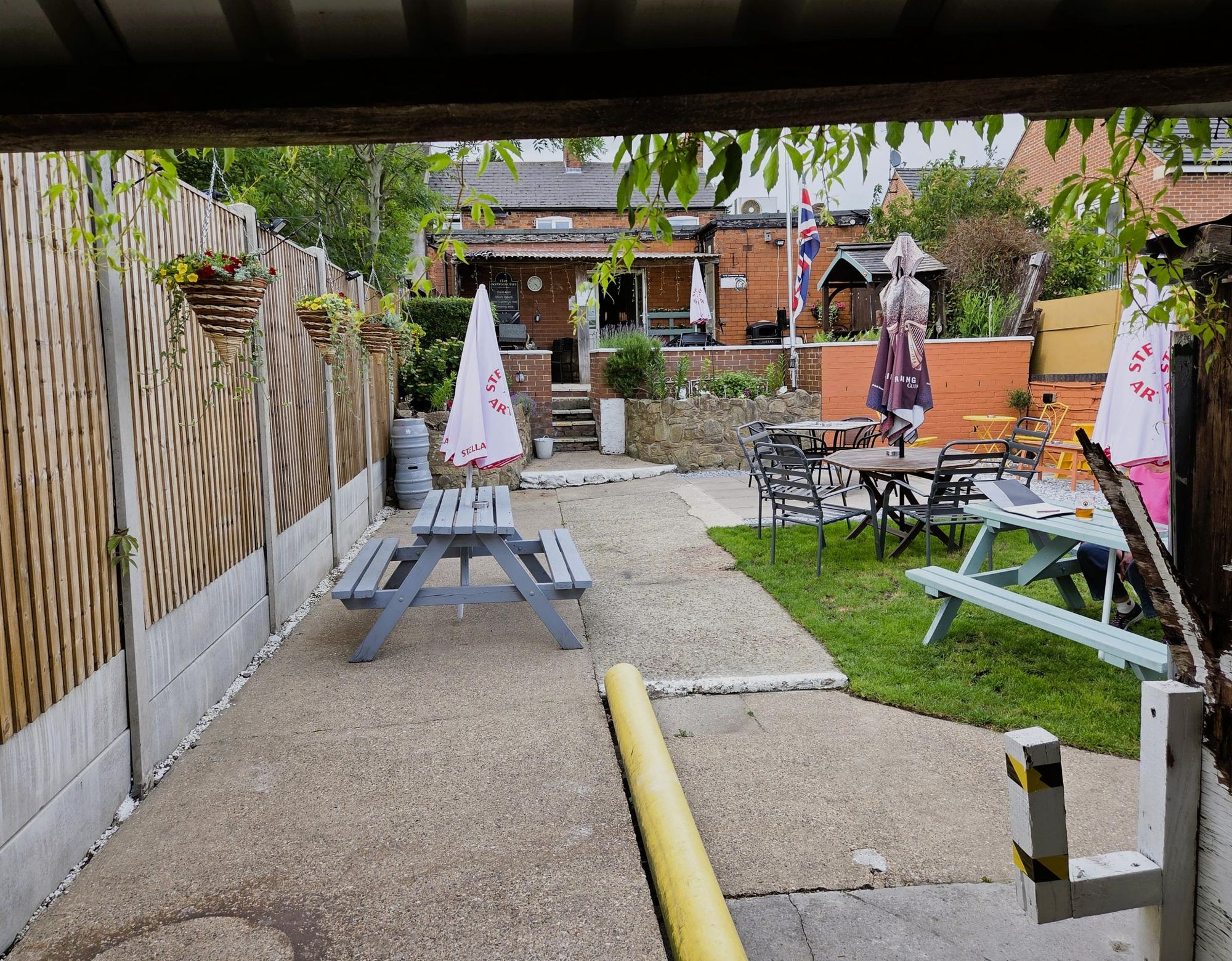 Beer garden from skittle alley. (Garden). Published on 03-06-2026