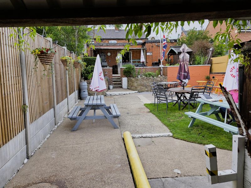 Beer garden from skittle alley. (Garden). Published on 03-06-2026 