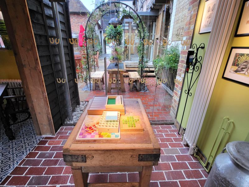 Kings Arms Elham looking out to courtyard. (Bar, Garden). Published on 30-10-2023