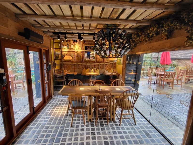 Kings Arms Elham looking out to conservatory. Published on 30-10-2023