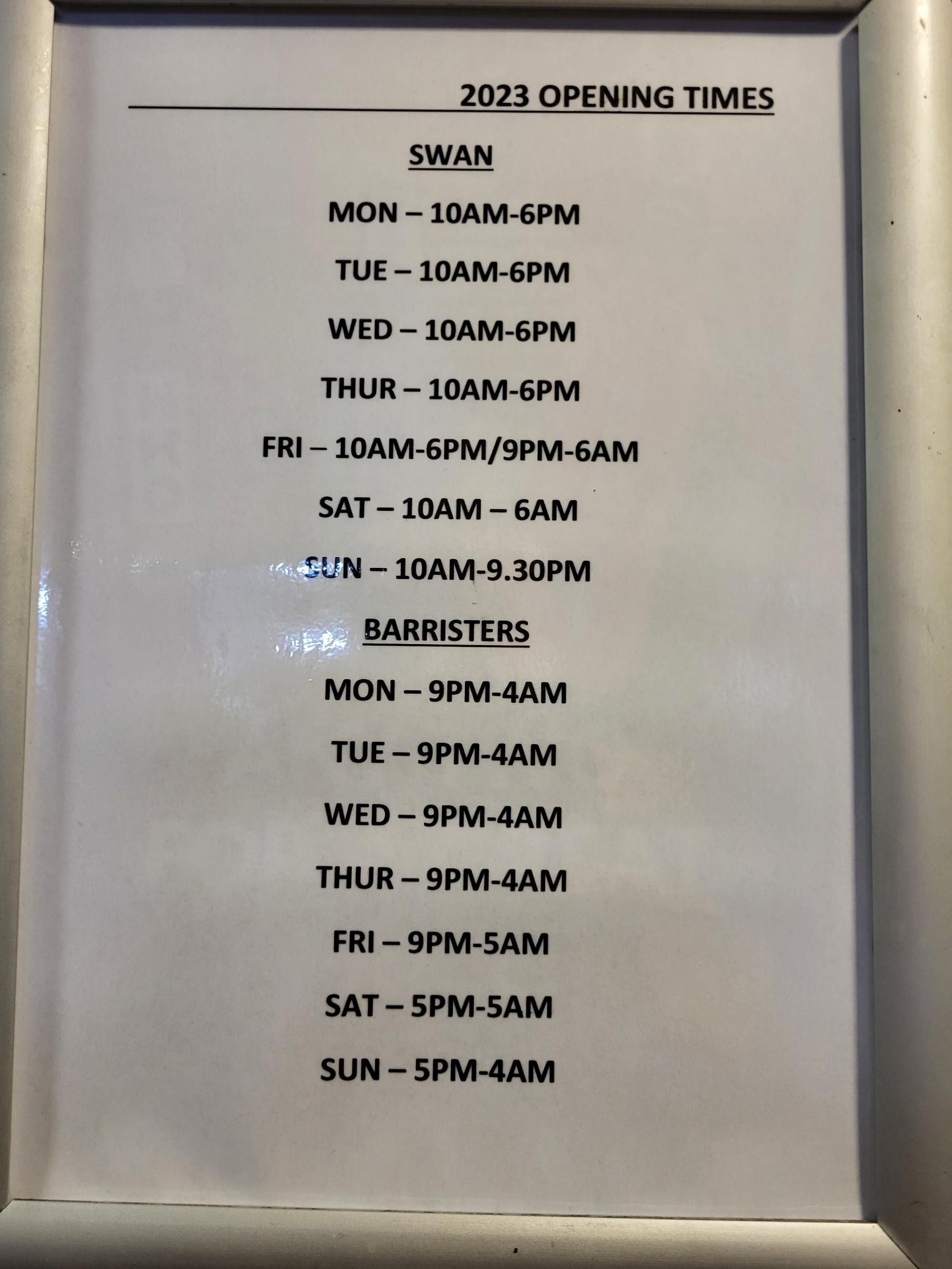 Opening Hours January 2023. Published on 08-01-2023