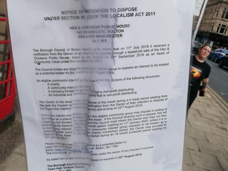 ACV notice (50M away across the road!) . Published on 28-08-2019