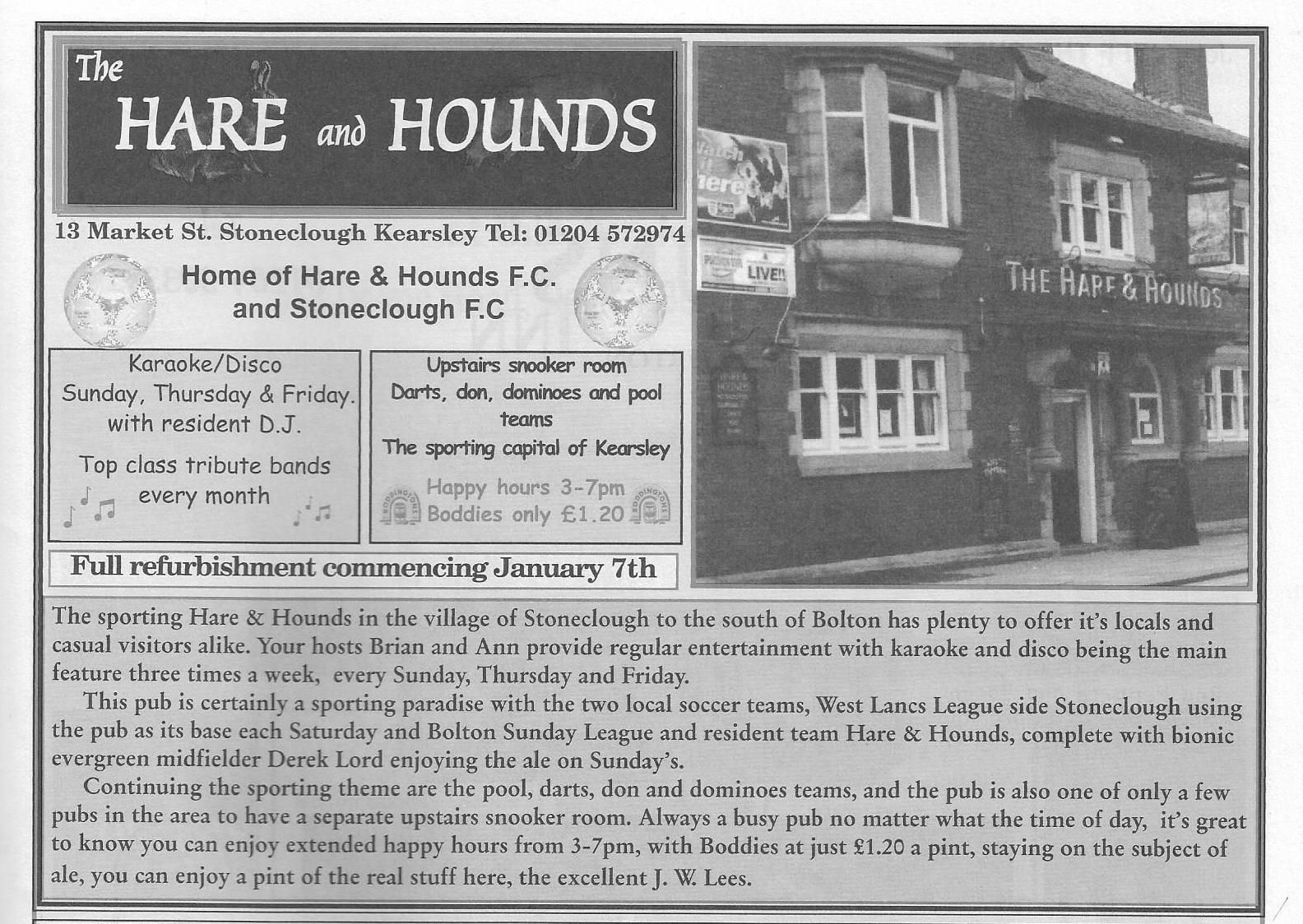 Advert from Bolton Pub Directory December 2001. Published on 12-08-2024