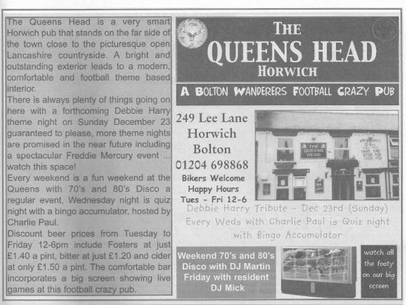 Advert From December 2001 Bolton Pub Directory. Published on 10-02-2016 