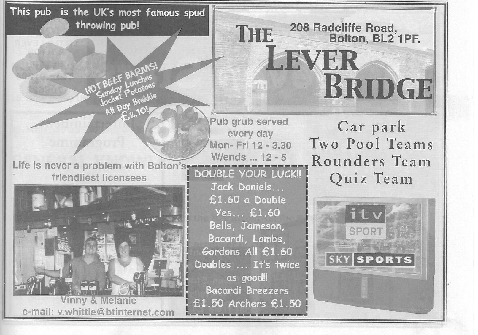Pub Advert December 2001. Published on 20-05-2022