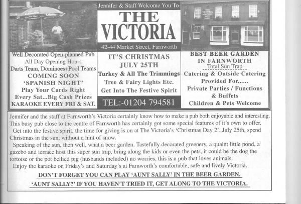Advert From July 2001 Bolton Pub Directory. Published on 11-02-2016