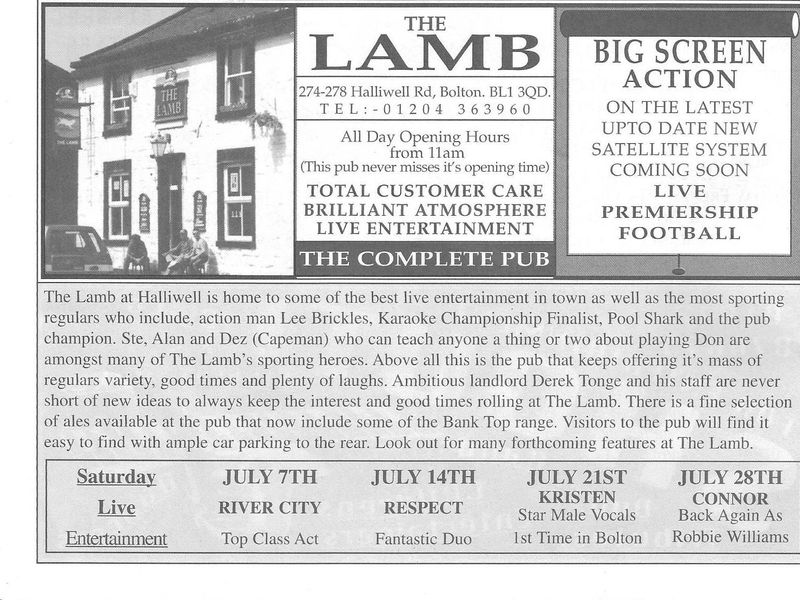 Pub Advert July 2001. Published on 20-05-2022
