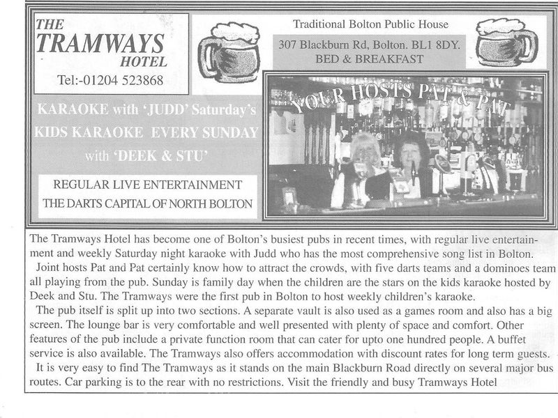 Advert from Bolton Pub Directory July 2001. Published on 12-08-2024 