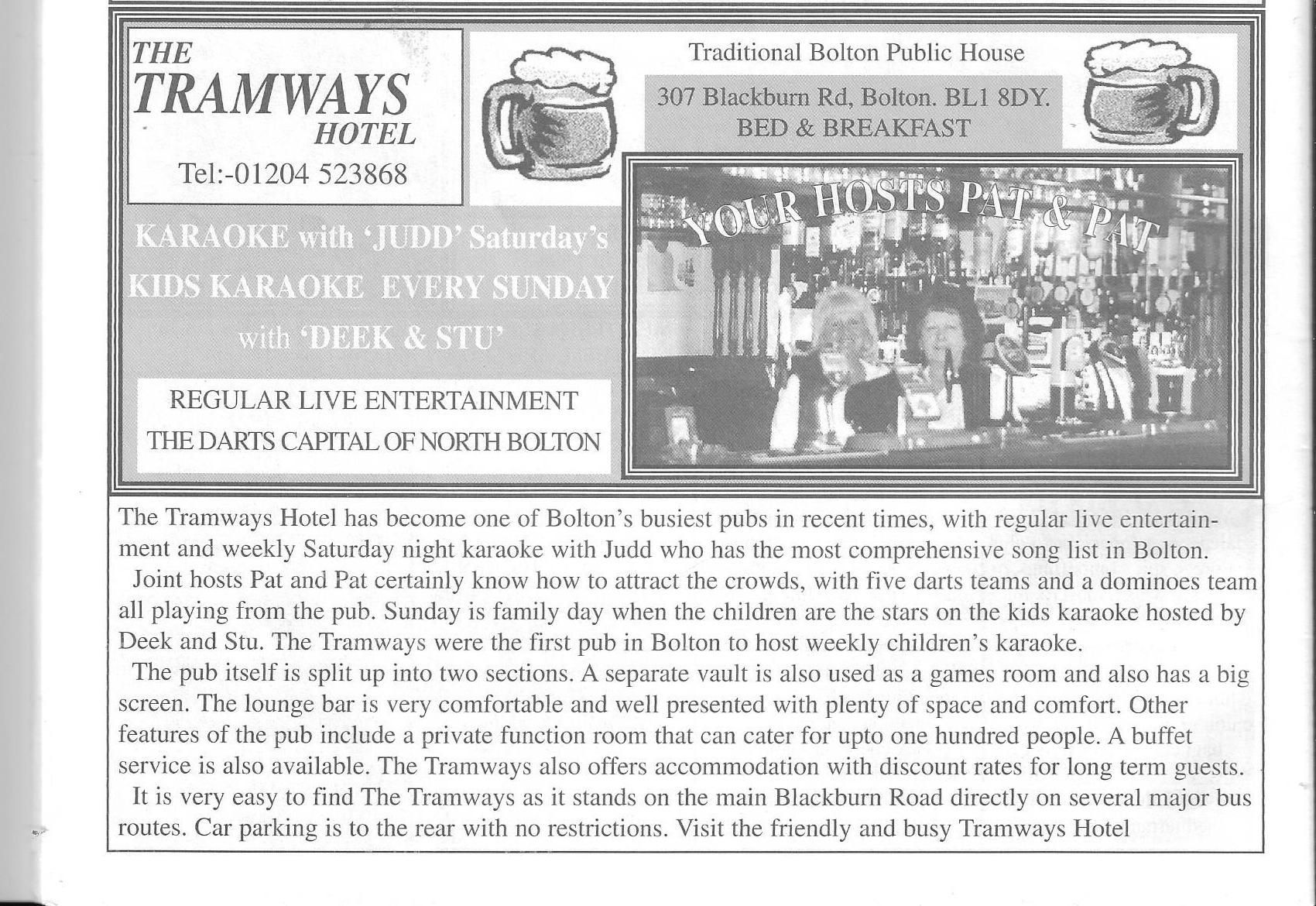 Advert from Bolton Pub Directory July 2001. Published on 12-08-2024