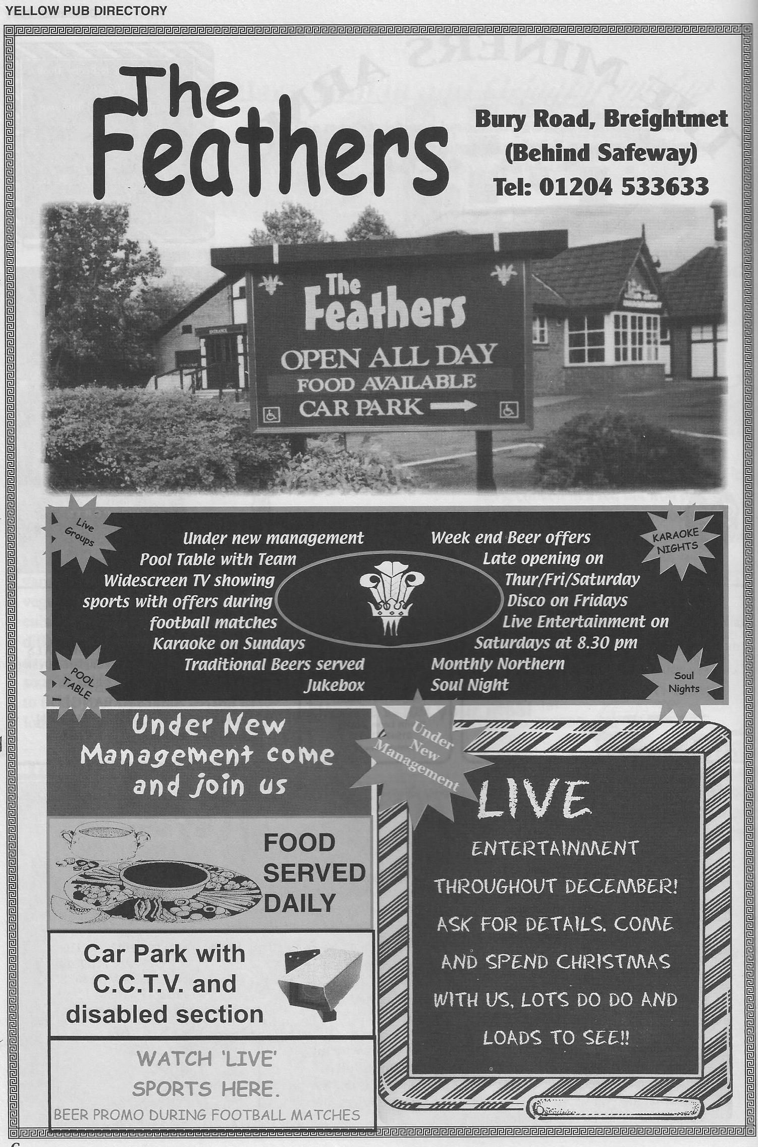 Advert from Yellow Pub Directory December 2001. Published on 12-08-2024