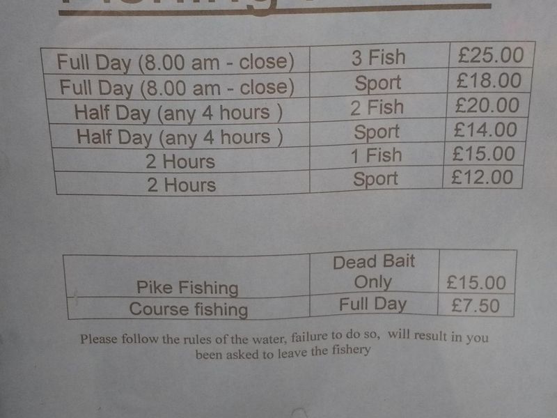 2017 Fishing Price List. Published on 20-05-2017