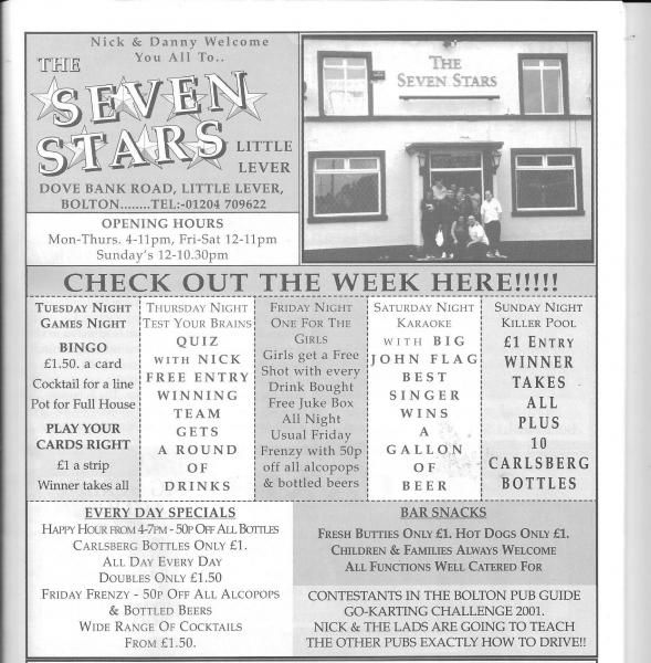 Advert From July 2001 Bolton Pub Directory. Published on 11-02-2016