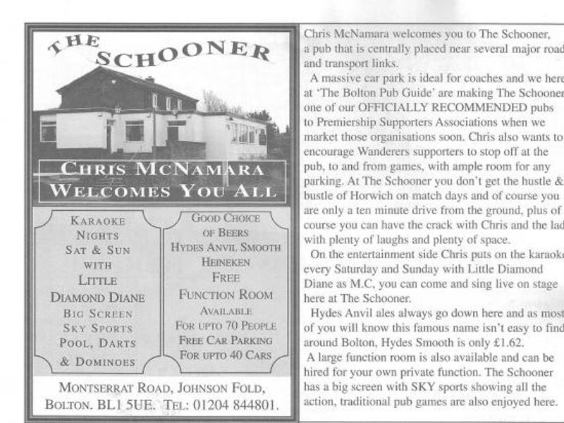 Advert From July 2001 Bolton Pub Directory. Published on 11-02-2016