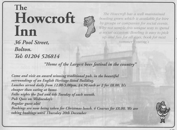 Advert From December 2001 Yellow Pub Directory. Published on 10-02-2016