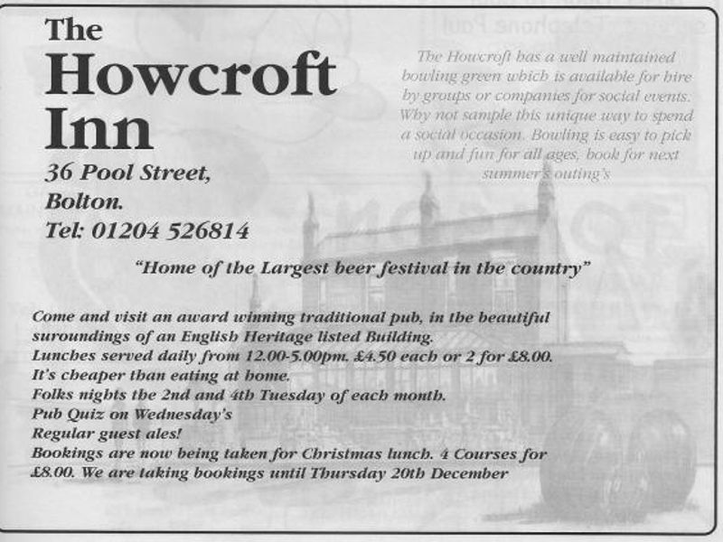 Advert From November 2001 Yellow Pub Directory. Published on 10-02-2016 