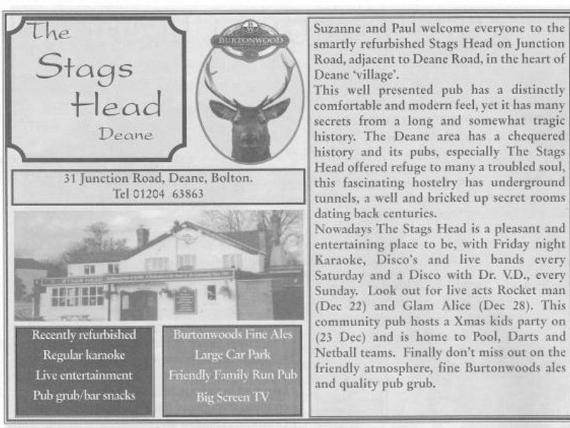 Advert From December 2001 Bolton Pub Directory. Published on 11-02-2016