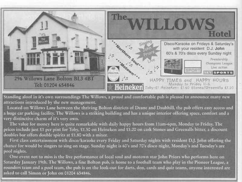 Advert From December 2001 Bolton Pub Directory. Published on 11-02-2016