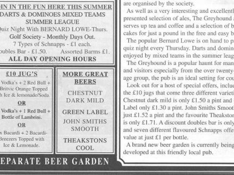 Advert From July 2001 Bolton Pub Directory. Published on 10-02-2016