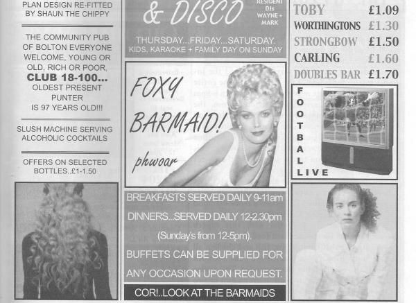 Advert From December 2001 Bolton Pub Directory. Published on 10-02-2016