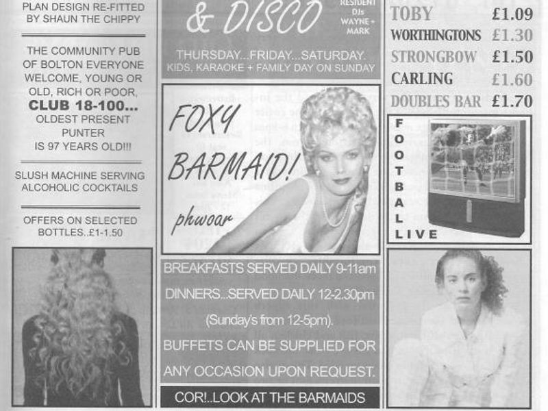 Advert From December 2001 Bolton Pub Directory. Published on 10-02-2016
