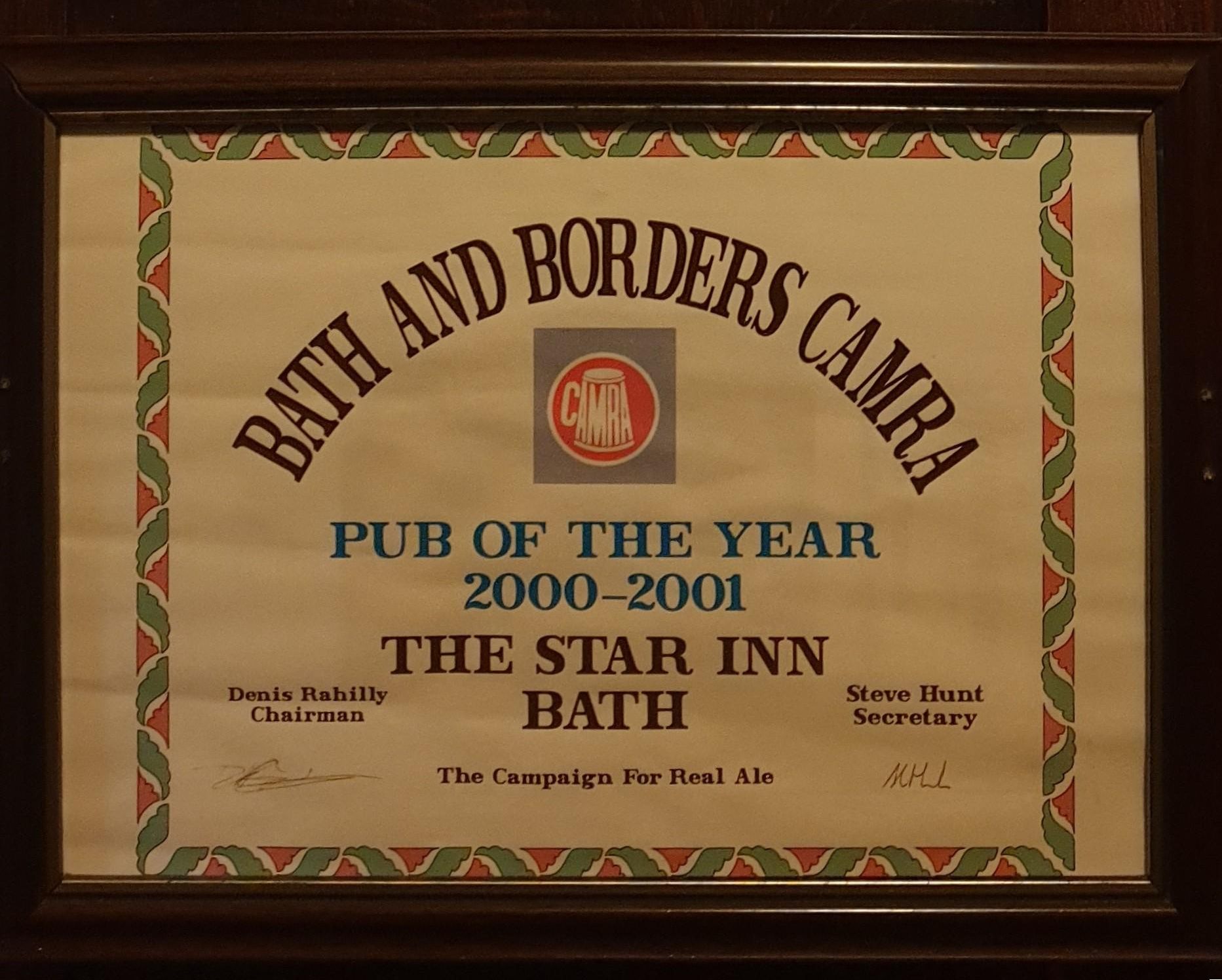 Pub of the Year 2000-1. (Sign, Award). Published on 11-02-2025
