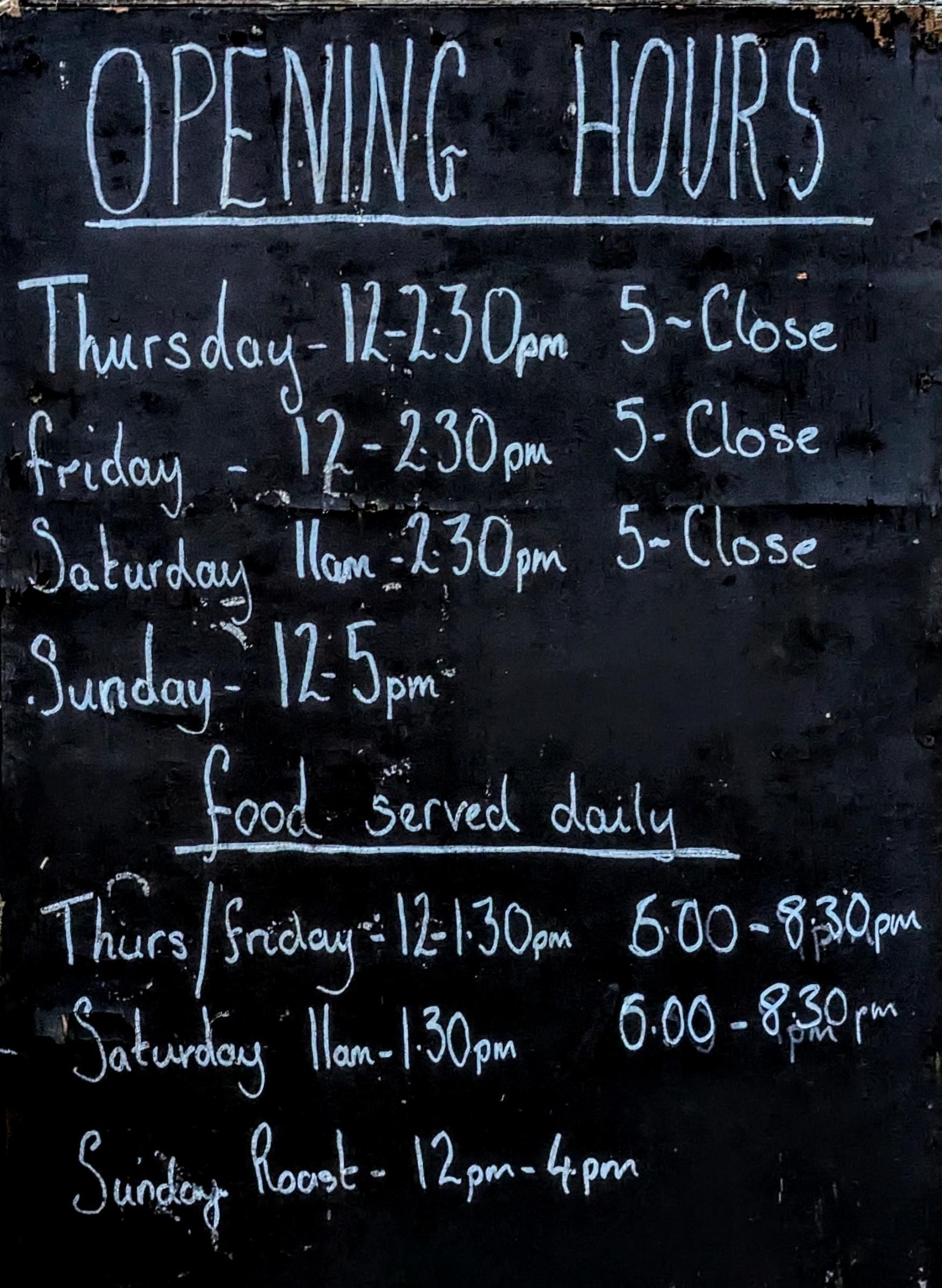 March 2025 Hours. (Sign). Published on 02-03-2025