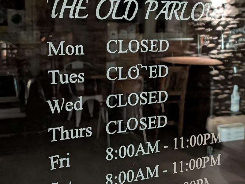 Old Parlour Hours. Published on 27-09-2026 