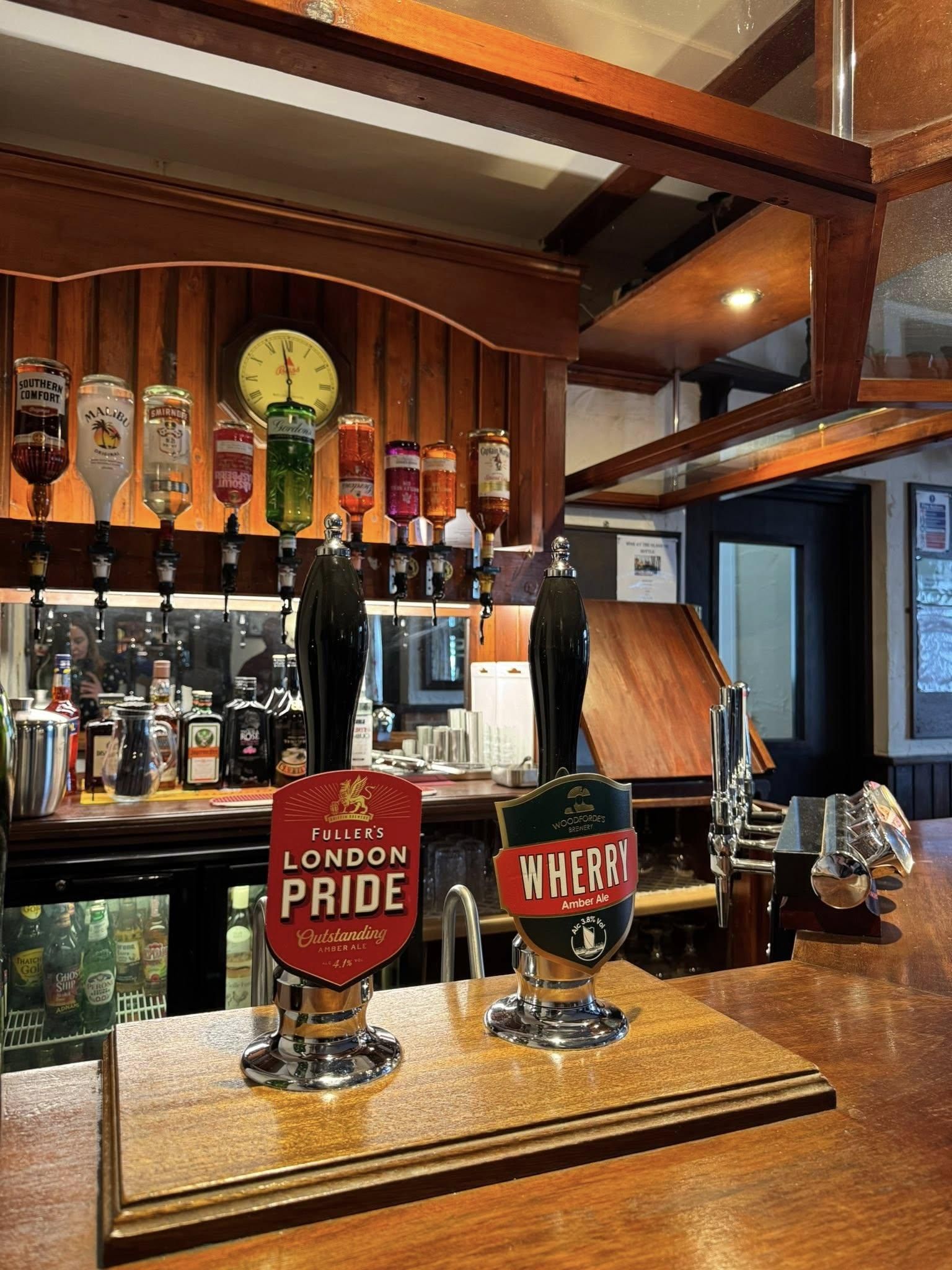 A couple of the pubs four hand pumps. (Pub, Bar). Published on 11-05-2026