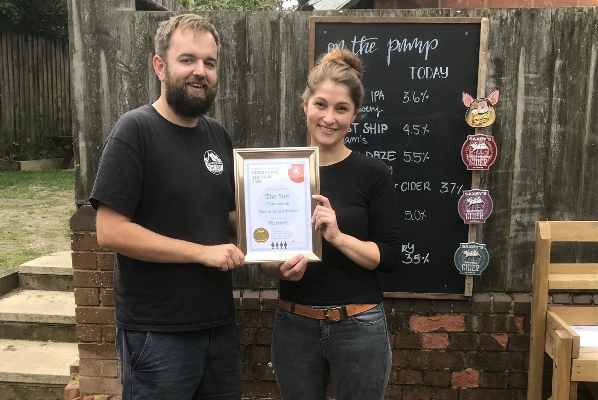 Sun Felmersham - Branch Cider POTY 2020 . (Pub, External, Publican, Award). Published on 15-08-2020