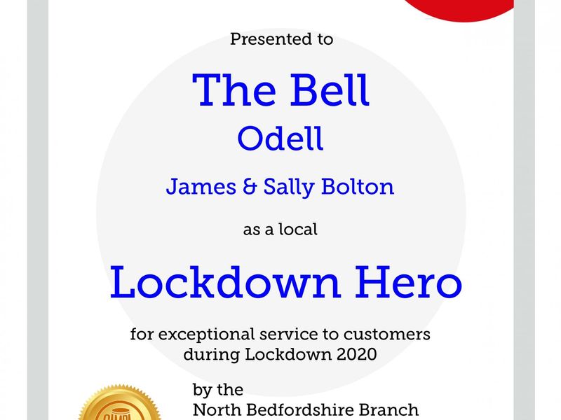 Lockdown Hero award 2020. (Award). Published on 11-11-2020 