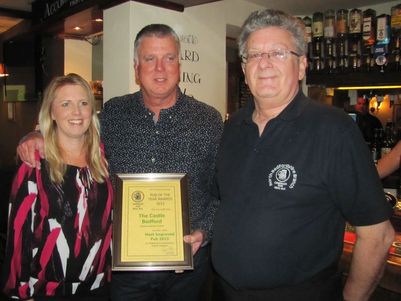 "Castle, Bedford - Most Improved Pub 2015". (Pub, Award). Published on 29-03-2015