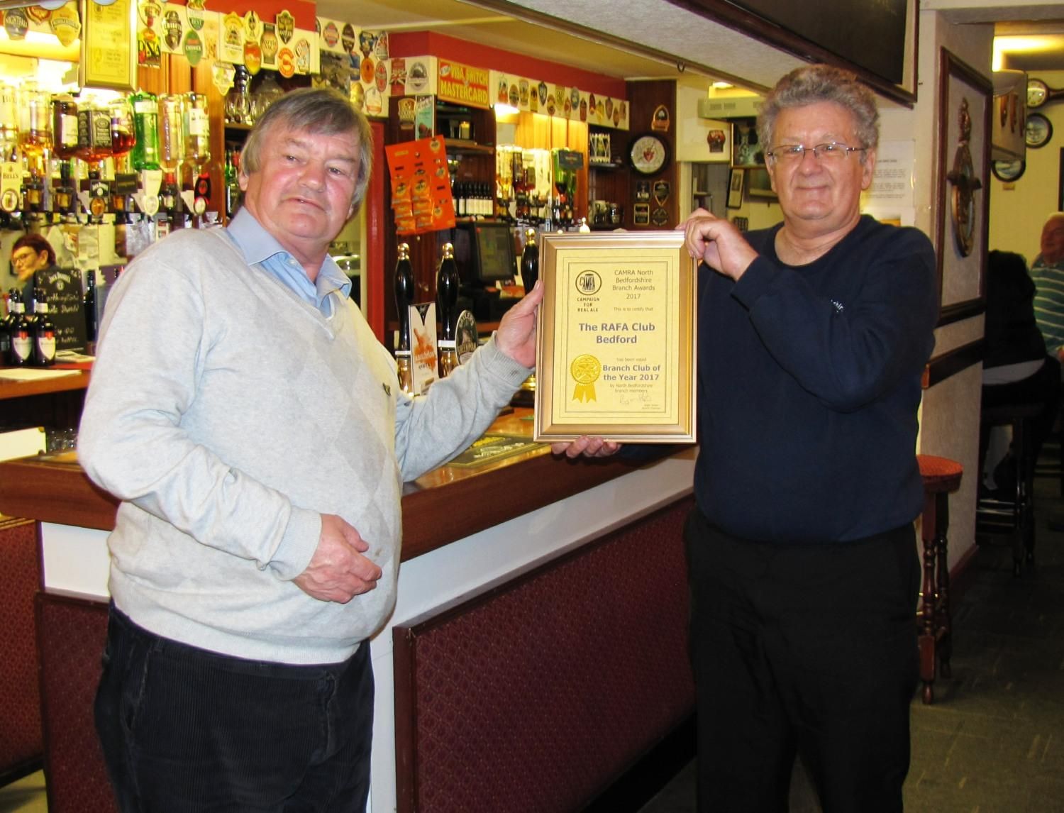 RAFA Club Bedford: Local CAMRA Club of the Year 2017. (Pub, Bar, Publican, Award). Published on 14-04-2017