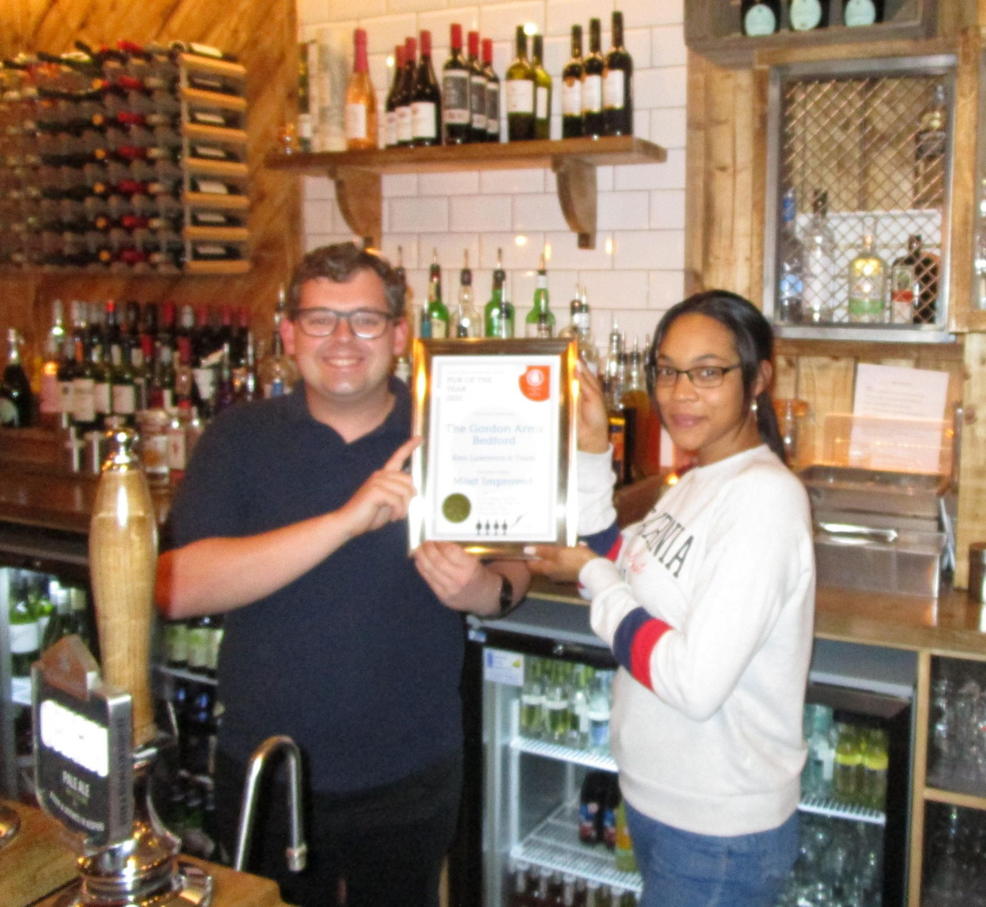 Gordon Arms, Bedford: Most Improved Pub 2021. (Pub, Bar, Publican, Award). Published on 07-12-2021