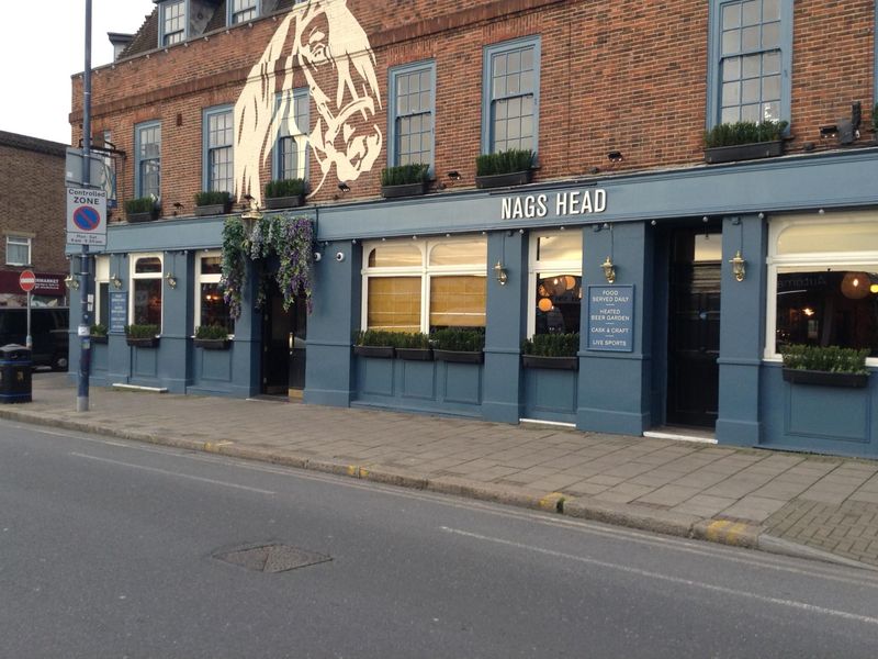 Nag's Head, Welling at end 2024 showing exterior artwork. (Pub, External, Sign, Key). Published on 09-12-2024